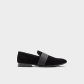Asaria Open Black Leather Suede Men's Loafers & Slip-Ons - Loafer