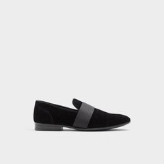 Asaria Open Black Leather Suede Men's Loafers & Slip-Ons - Loafer