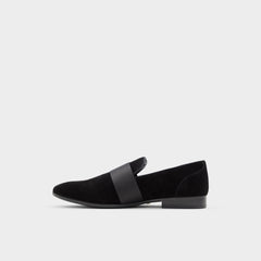 Asaria Open Black Leather Suede Men's Loafers & Slip-Ons - Loafer