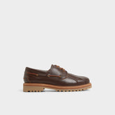 Lug sole Finn in Medium Brown - Boat shoe