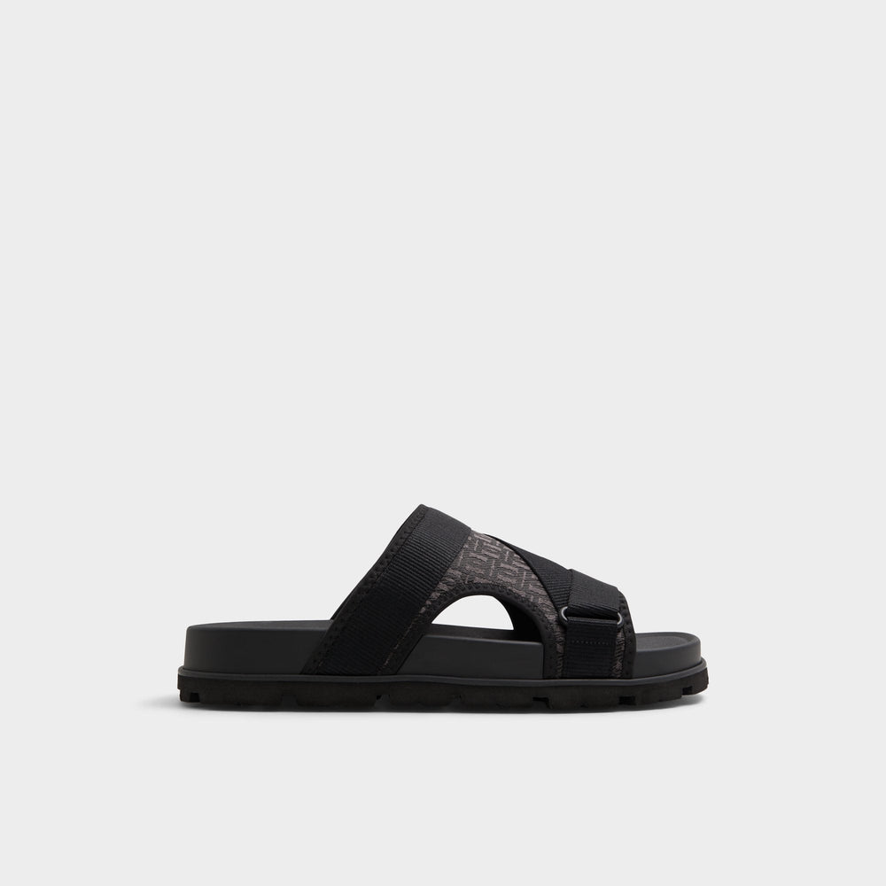 Deniels Open Black Men's Slides - Slide sandal