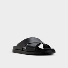 Darley Black Men's Sandals & Slides - Strappy flat sandal