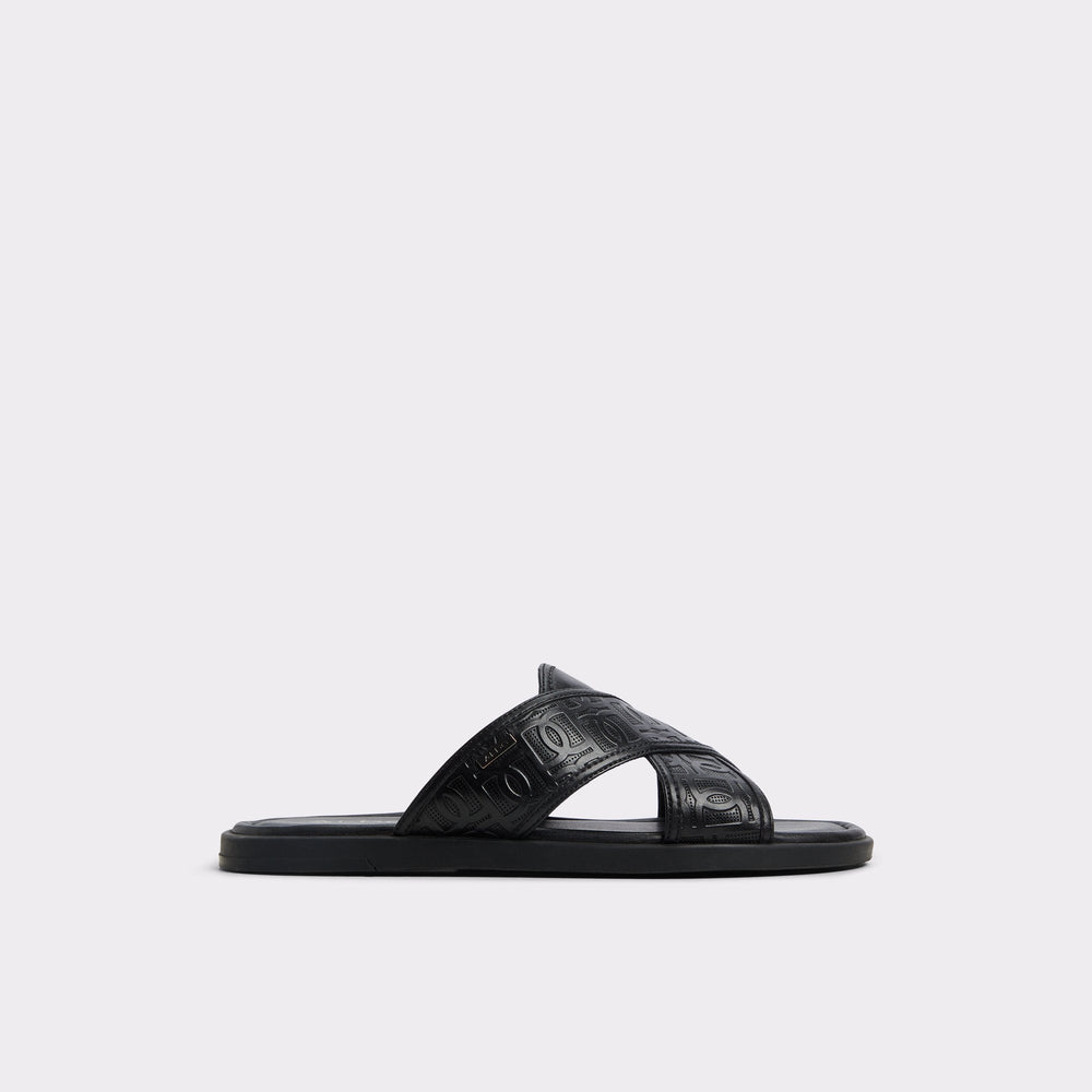 Olino Open Black Men's Slides - Slide sandal