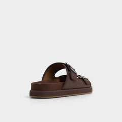 Sunnyside Dark Brown Men's Slides - Slide sandal