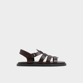 Warley Dark Brown Men's Sandals & Slides - Strappy flat sandal