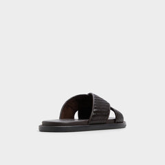 Tarik Dark Brown Men's Sandals & Slides - Slide sandal