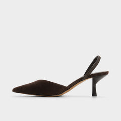 Stiletto heel Re in Olivia Dark Brown - Sling back high heel