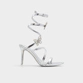 Ocia in Silver - Stiletto strappy sandal