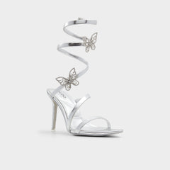 Ocia in Silver - Stiletto strappy sandal
