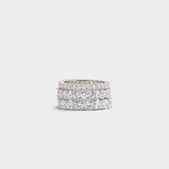 Uniawen Silver/Clear Multi Women's Rings - Stackable rings