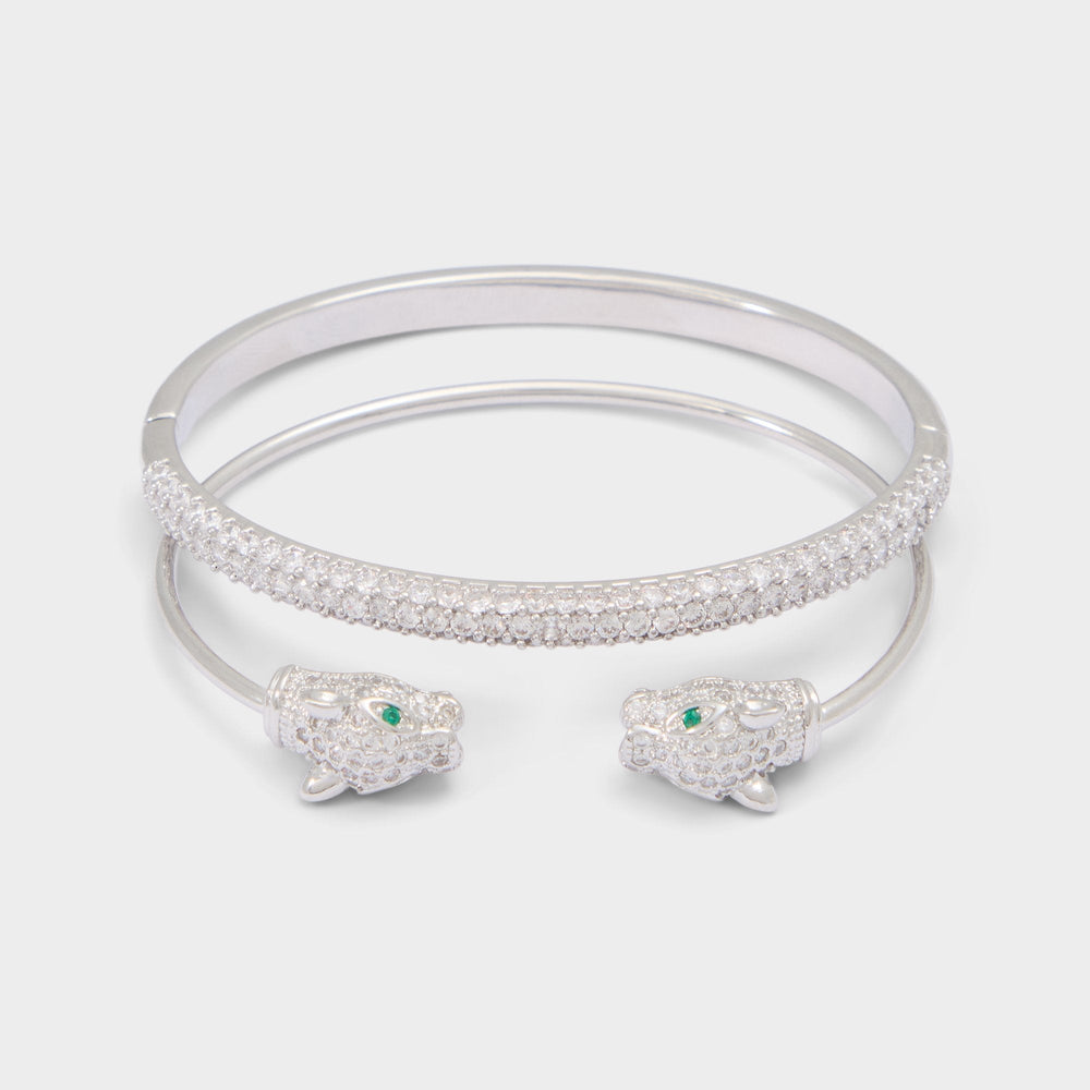 Albamaelden in Silver Clear Multi - Bangle bracelet