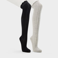 Frillie in Black White - Knee high socks