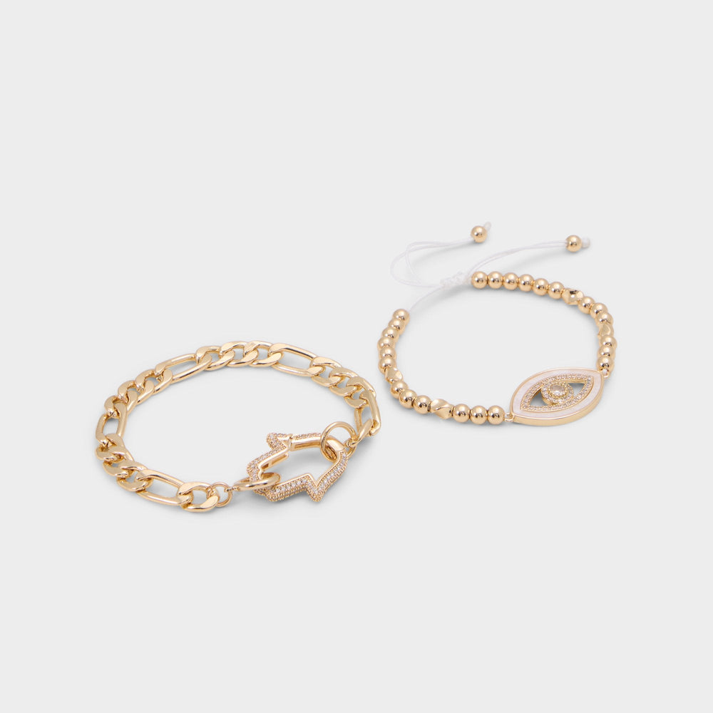 Positivity in Gold Clear Multi - Bracelet