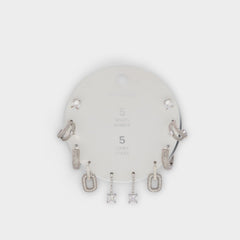 Fivelookss Silver/Clear Multi Women's Earrings - Earring set