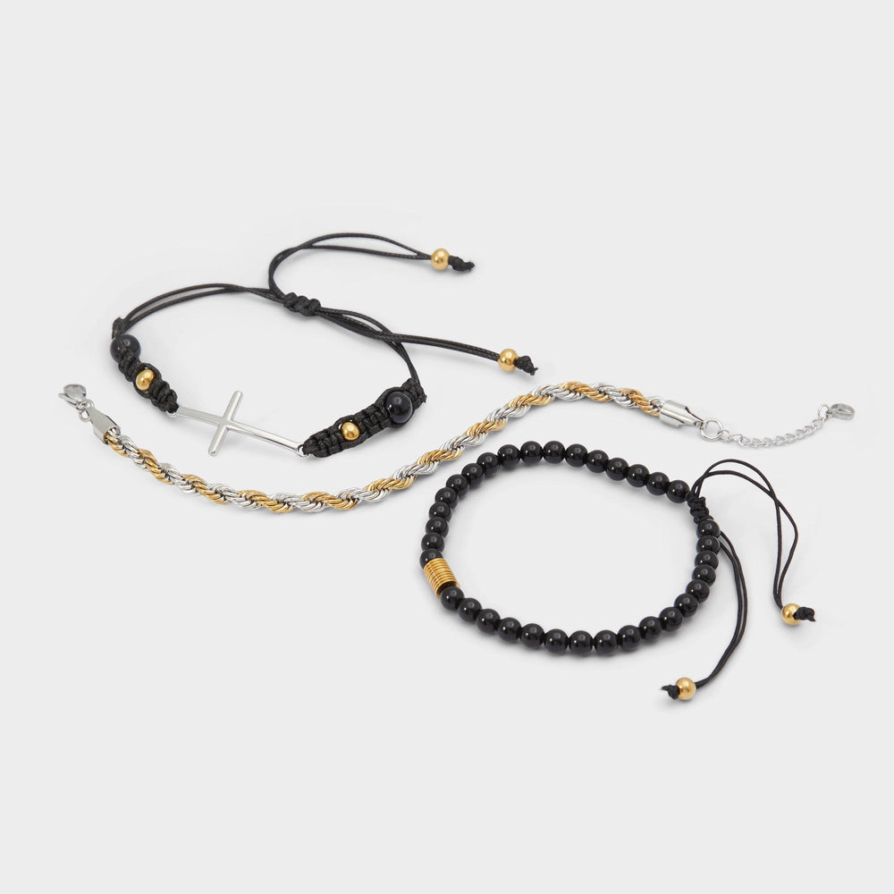 Waoron Black/Gold Multi Men's Jewelry - Bracelet