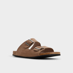 Agustin in Dark Beige - Slide sandal