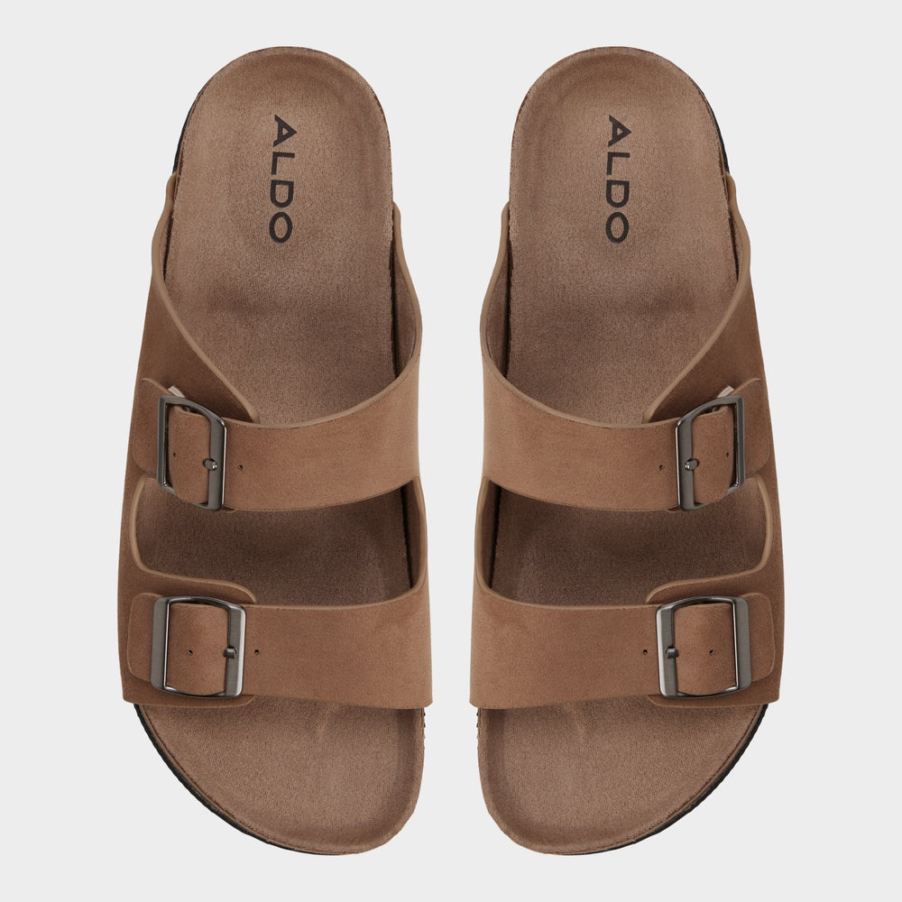 Agustin in Dark Beige - Slide sandal