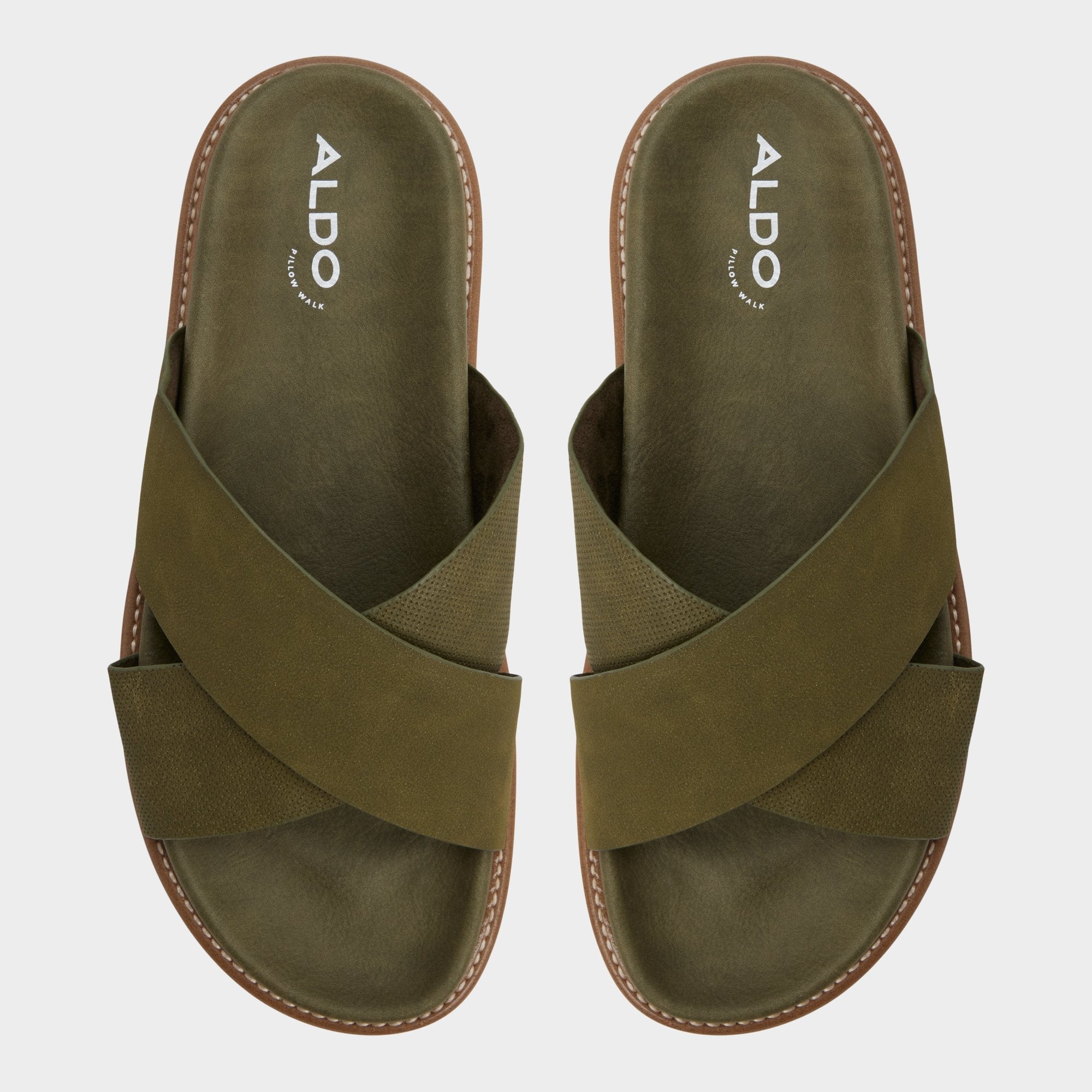 Marrin in Olive - Slide sandal