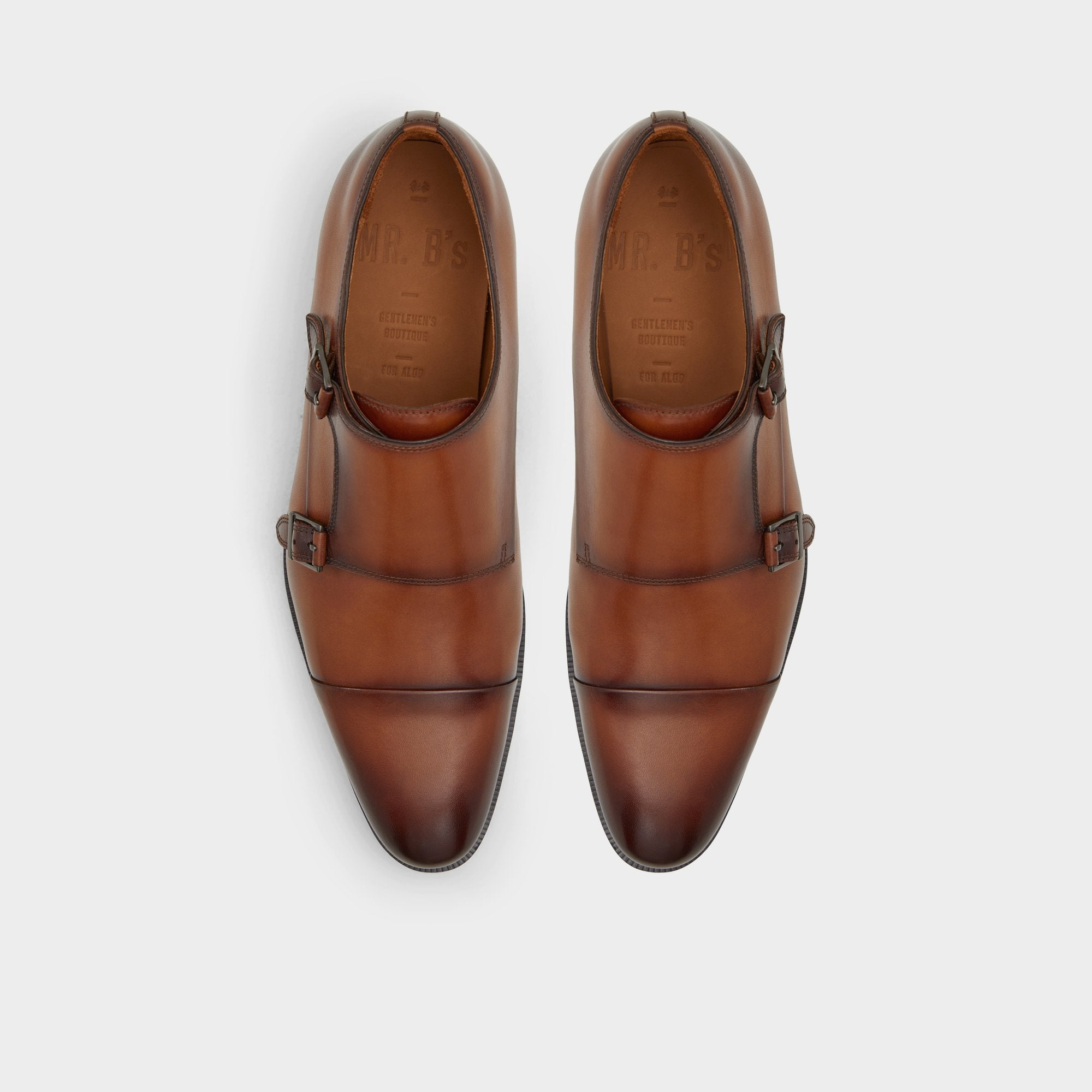 Axwell Cognac Men's Dress Shoes - Monkstrap loafer