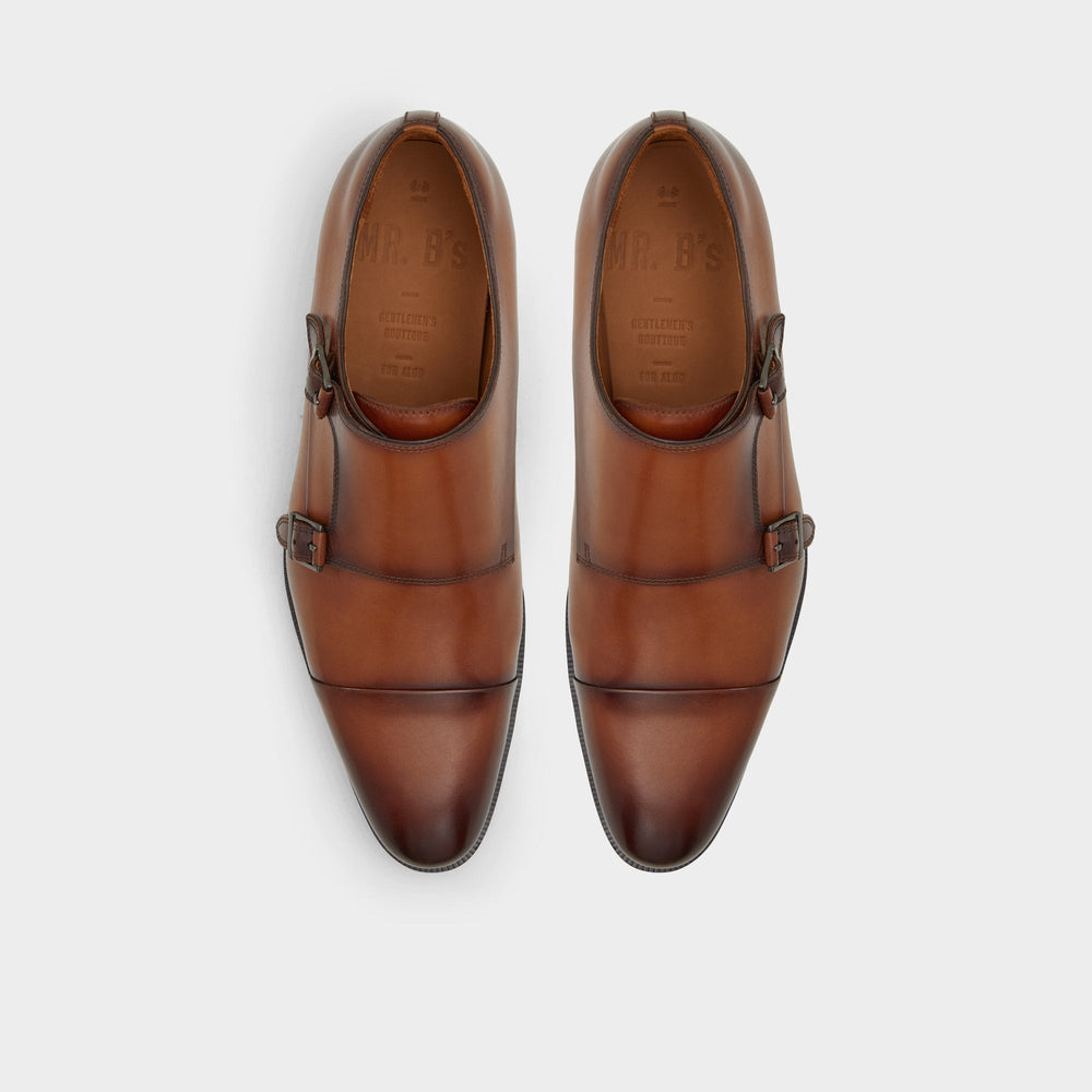 Axwell Cognac Men's Dress Shoes - Monkstrap loafer