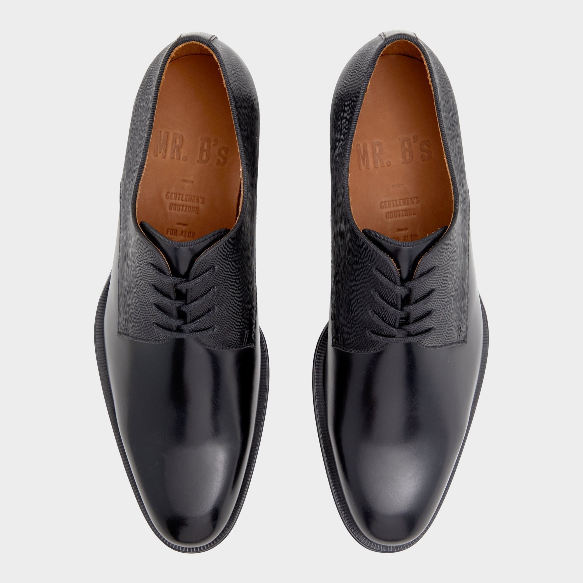 Halbart Black Leather Embossed Men's Oxfords & Lace-ups - Oxford shoe