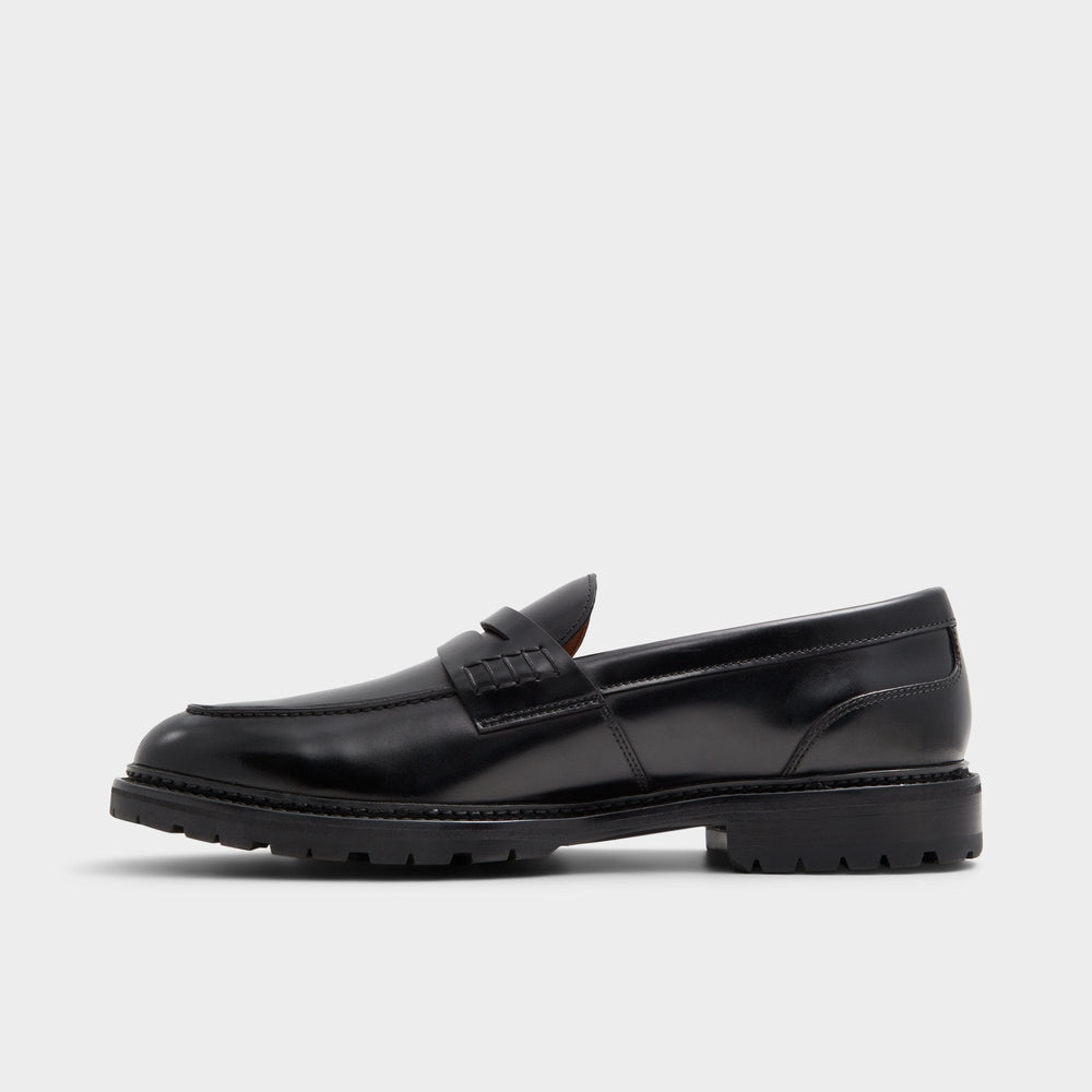 Aleris Black Men's Dress Shoes - Loafer Lug sole