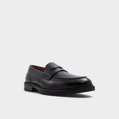 Aleris Black Men's Dress Shoes - Loafer Lug sole