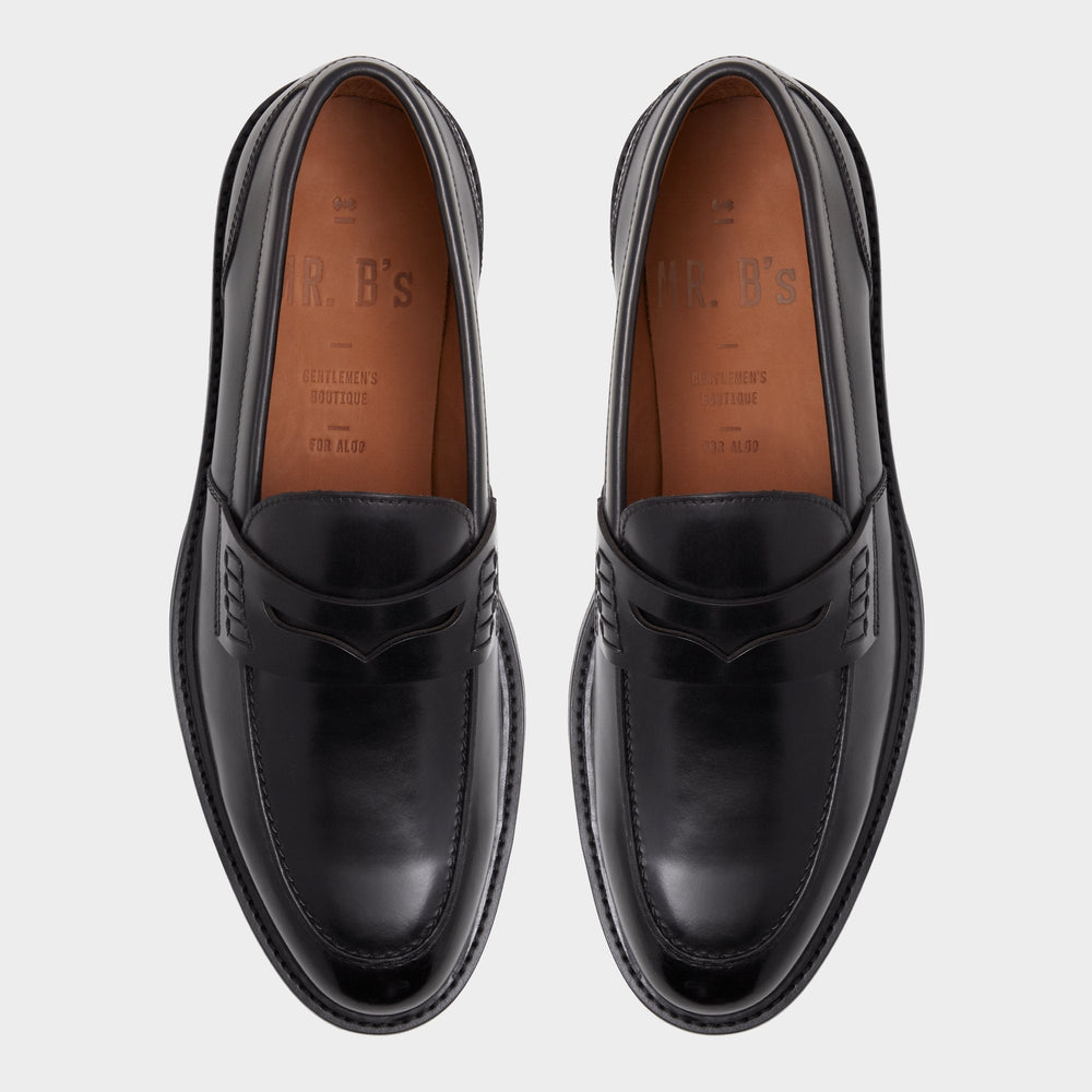 Aleris Black Men's Dress Shoes - Loafer Lug sole