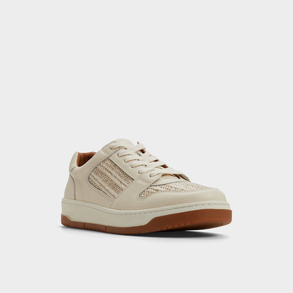 Ludlow White Leather Mixed Material Men's Low top - Low top sneaker