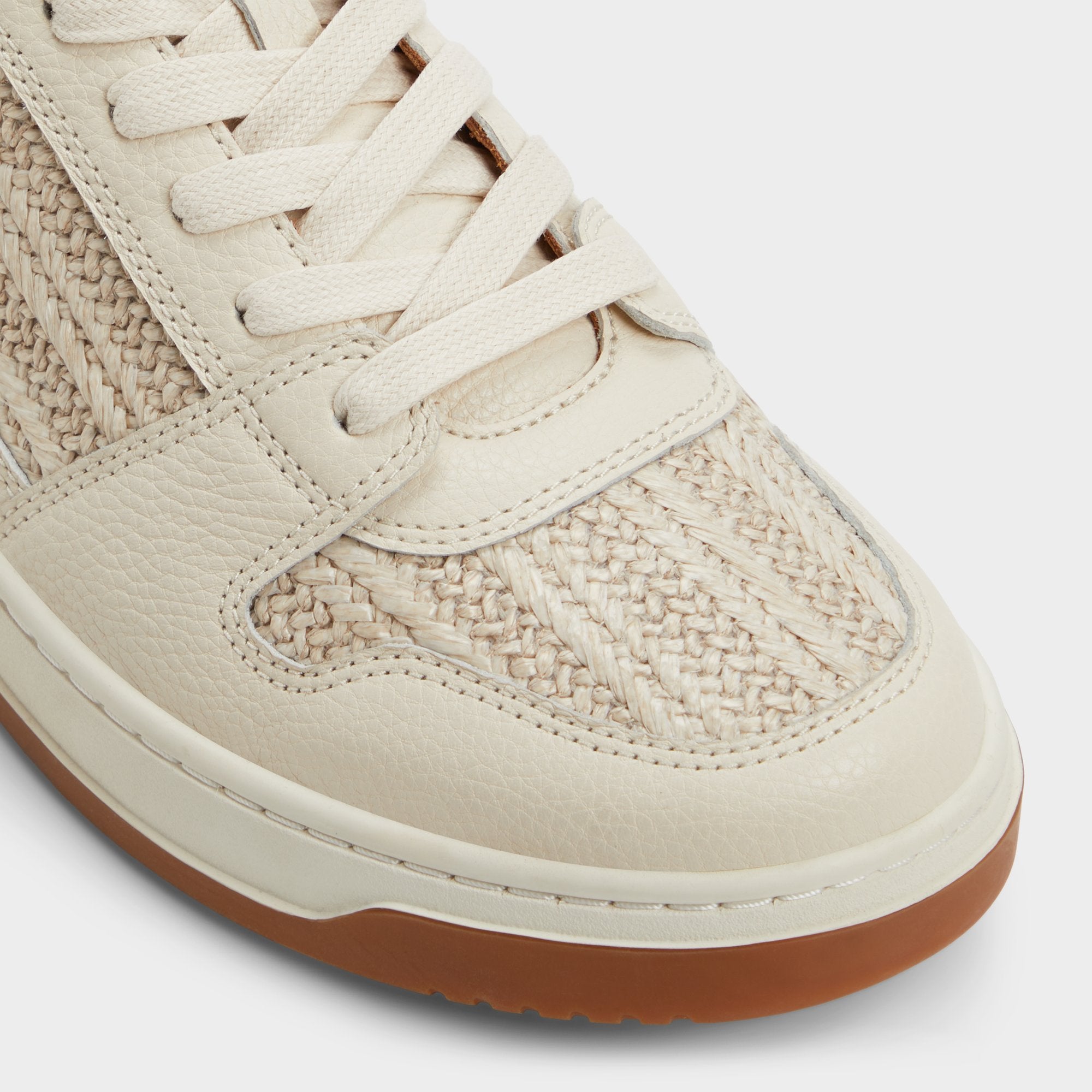 Ludlow White Leather Mixed Material Men's Low top - Low top sneaker