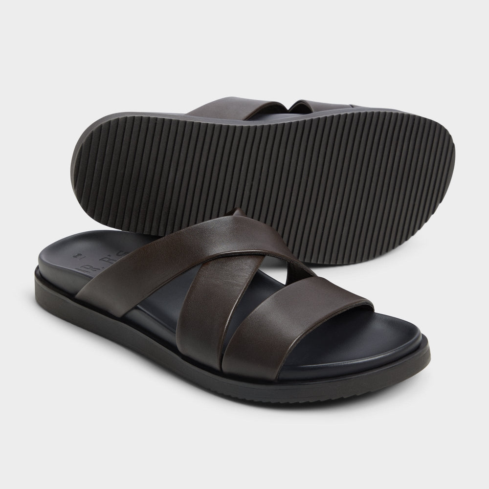 Kairo Dark Brown Men's Sandals & Slides - Slide sandal