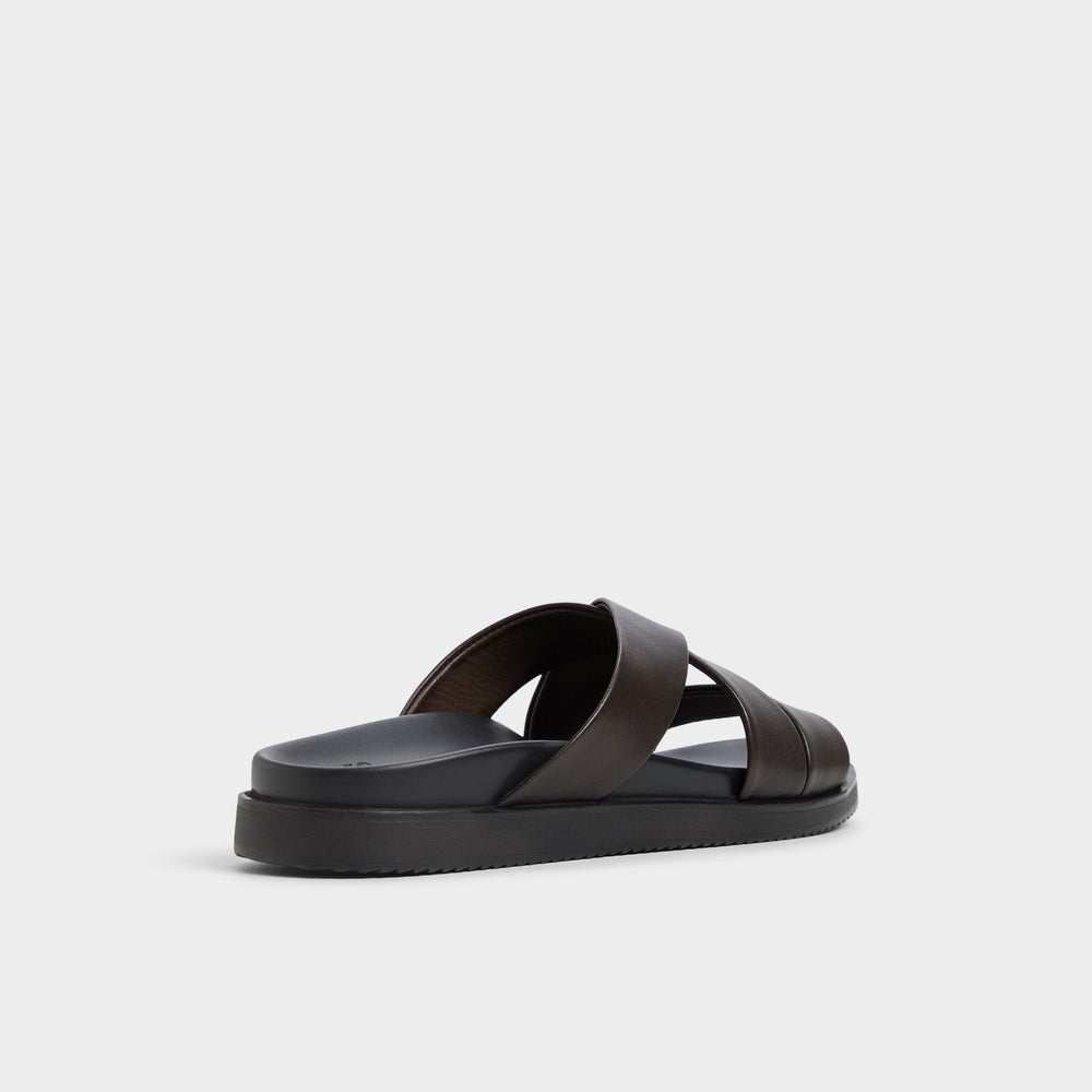 Kairo Dark Brown Men's Sandals & Slides - Slide sandal