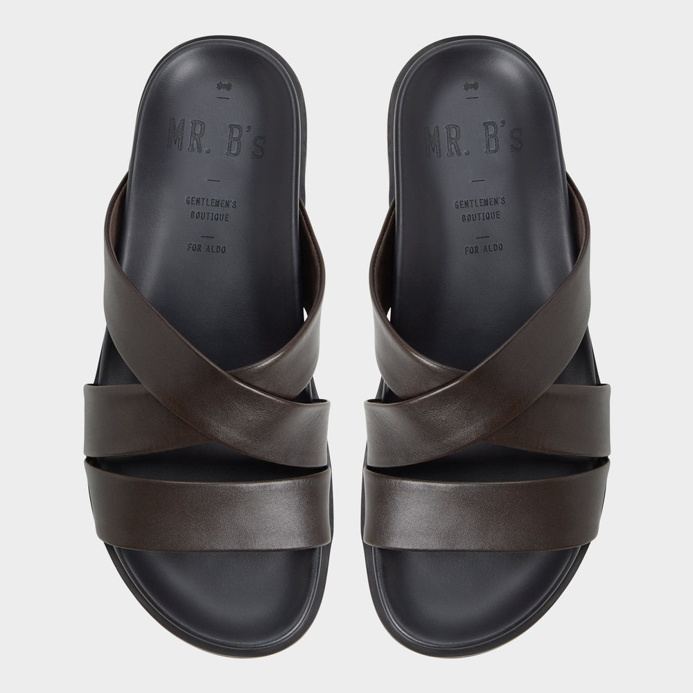 Kairo Dark Brown Men's Sandals & Slides - Slide sandal