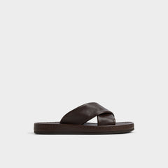 Steele Dark Brown Men's Sandals & Slides - Slide sandal