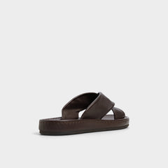 Steele Dark Brown Men's Sandals & Slides - Slide sandal