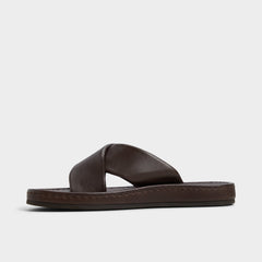 Steele Dark Brown Men's Sandals & Slides - Slide sandal