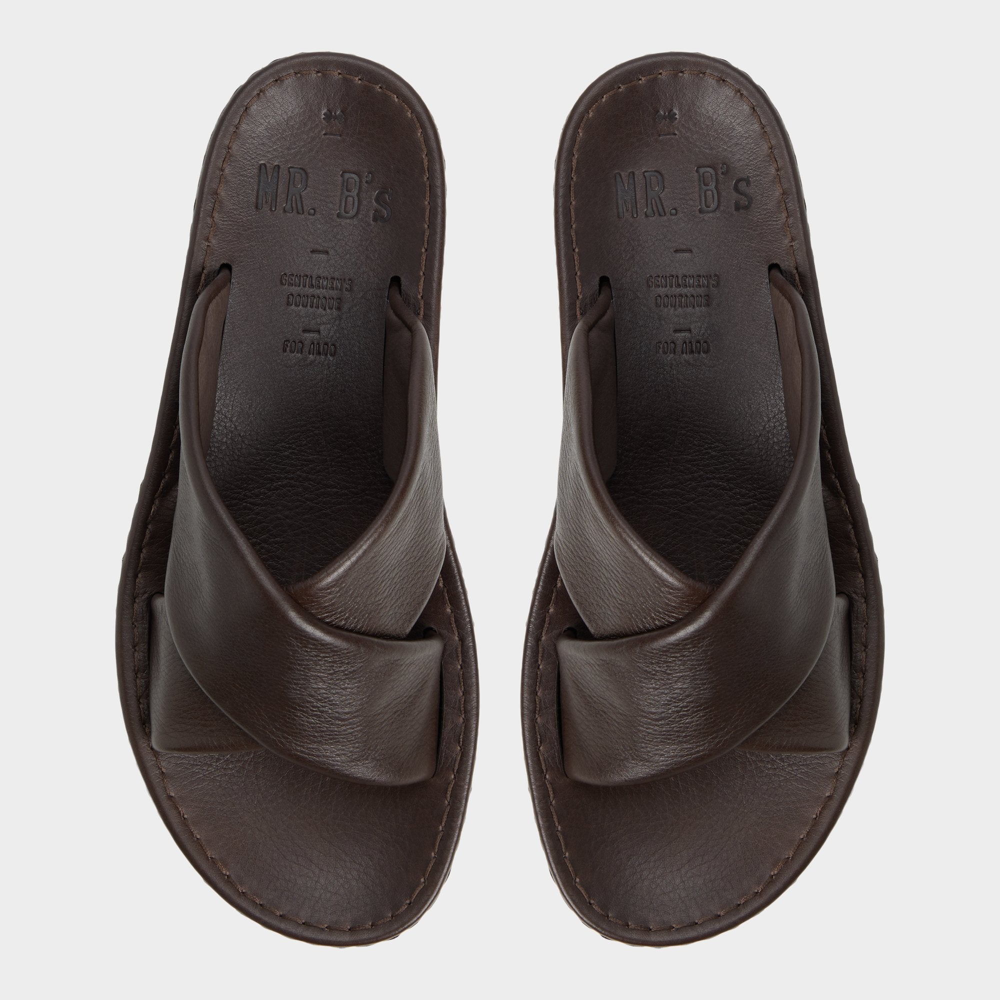 Steele Dark Brown Men's Sandals & Slides - Slide sandal