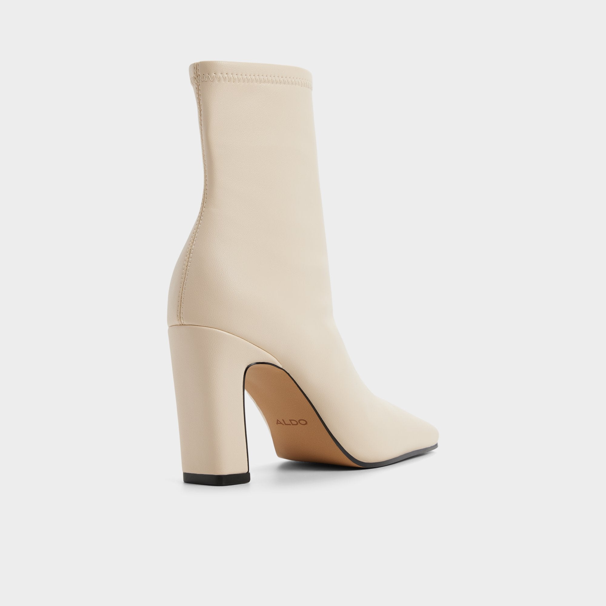 Block heel Cybele in Cream - Ankle boot