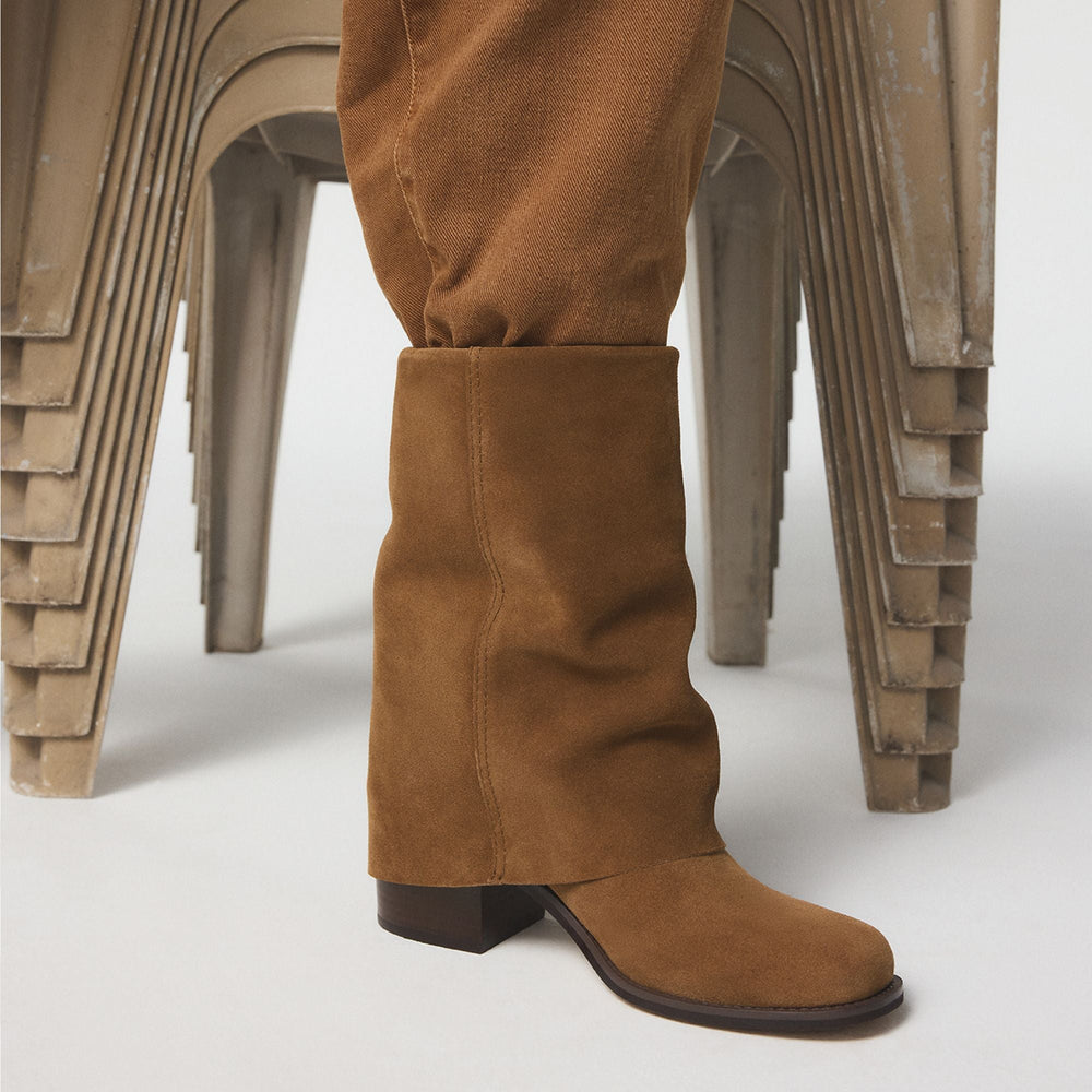 Block heel Nolya in Medium Brown - Ankle boot