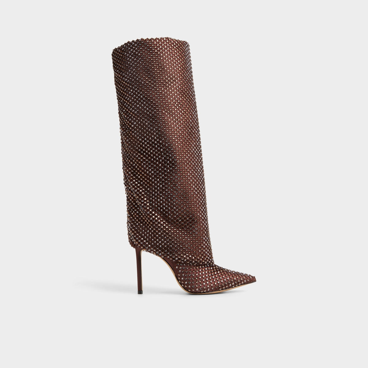 Livydalia in Dark Brown - Knee-high boot Stiletto heel