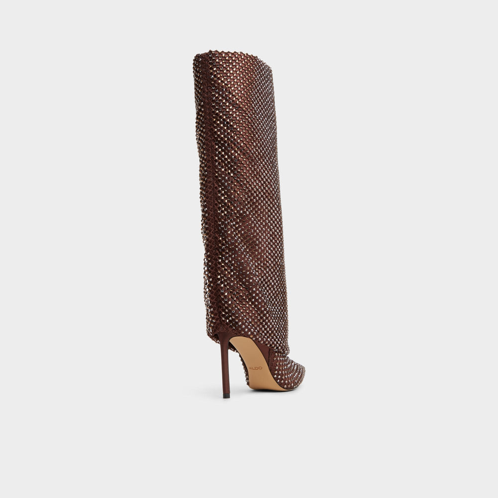 Livydalia in Dark Brown - Knee-high boot Stiletto heel