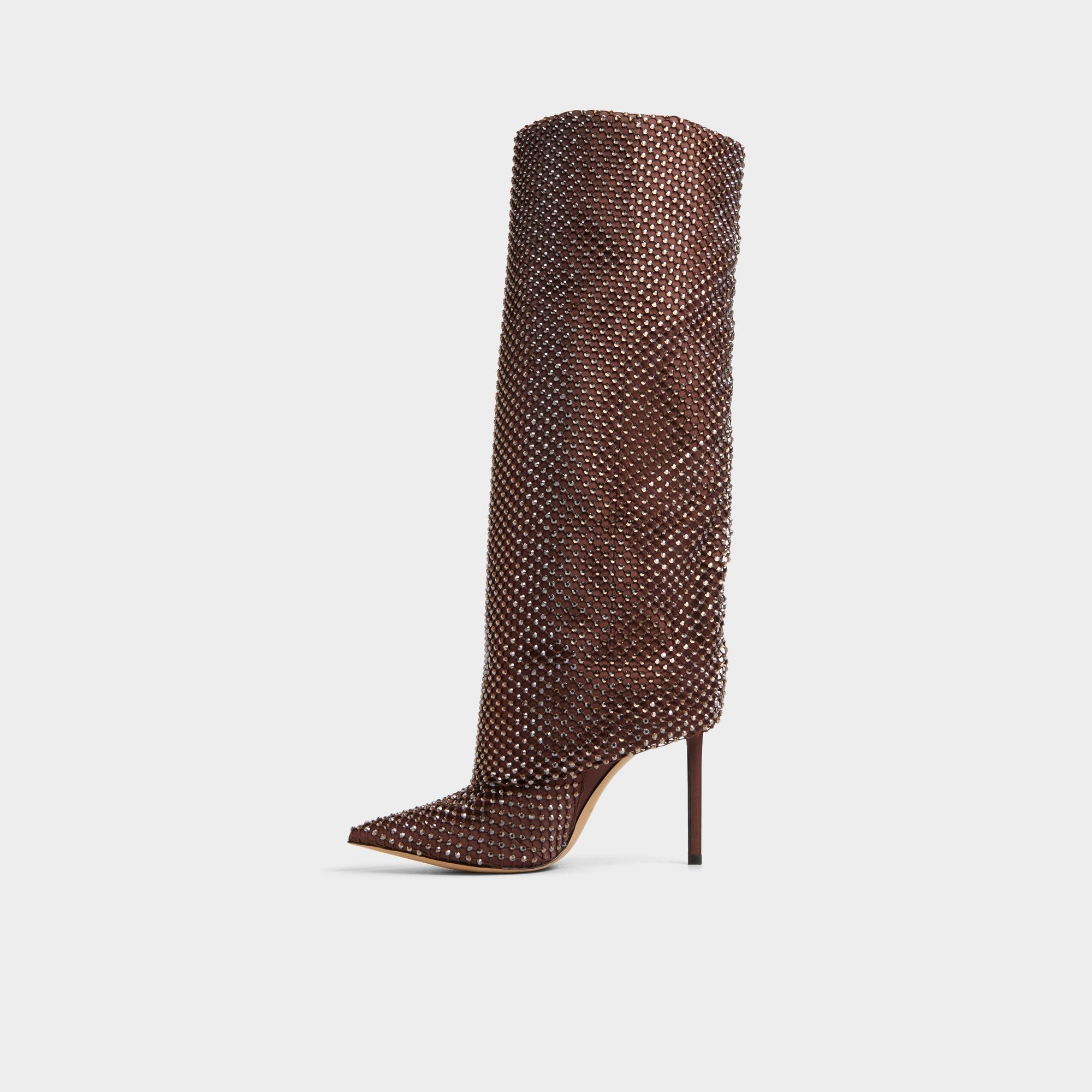 Livydalia in Dark Brown - Knee-high boot Stiletto heel