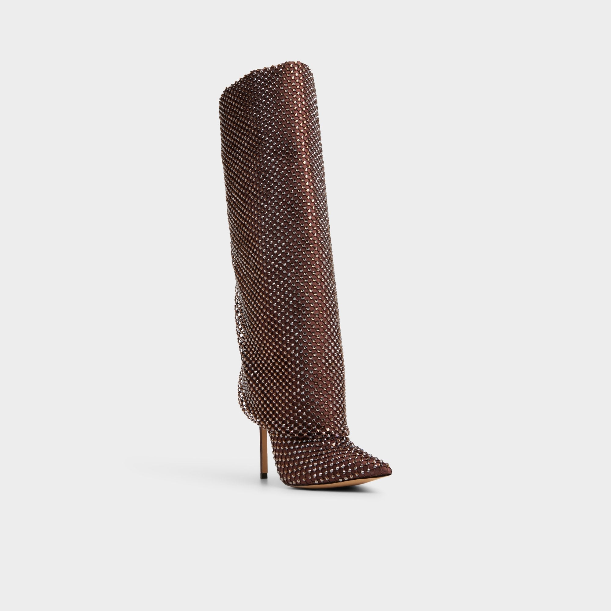 Livydalia in Dark Brown - Knee-high boot Stiletto heel