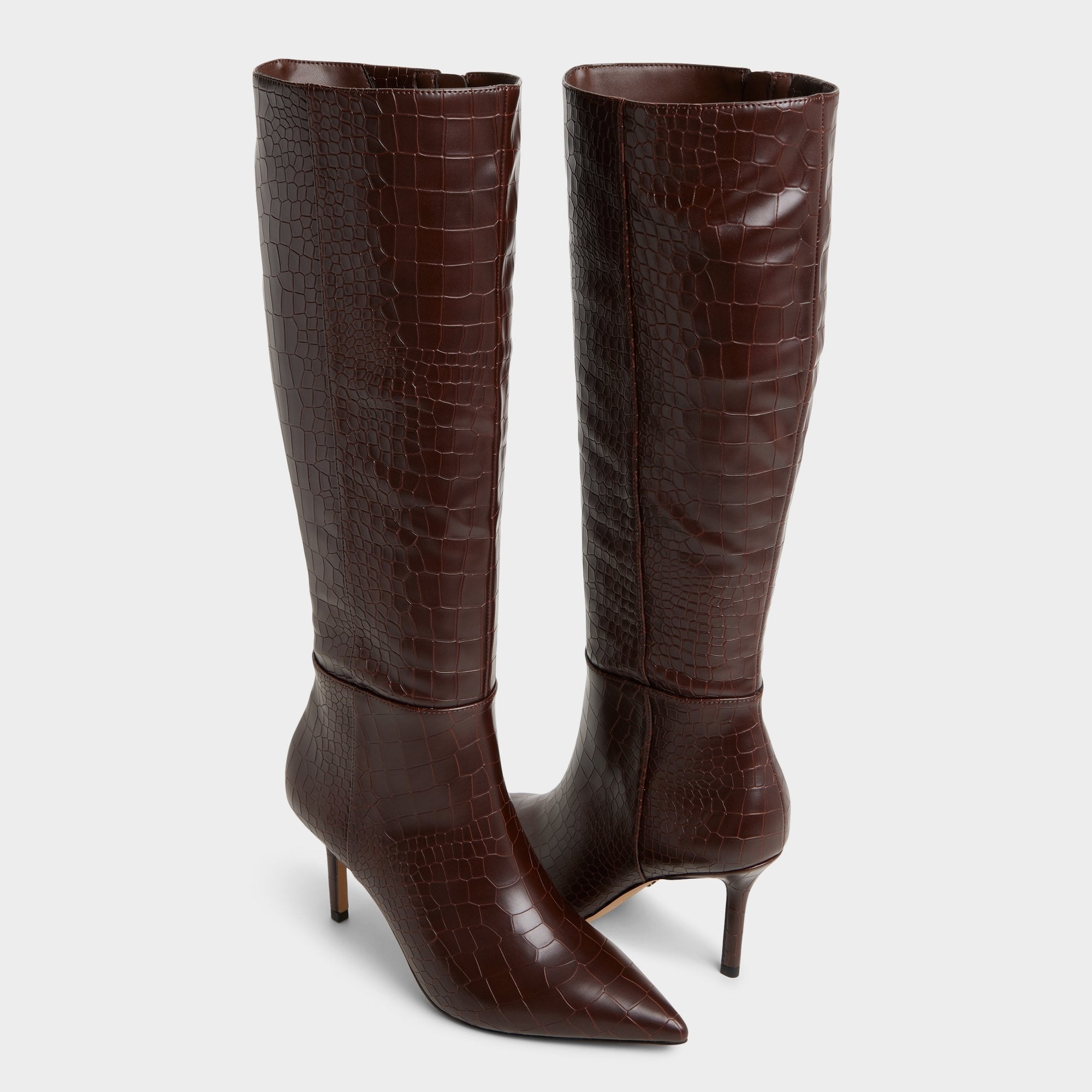 Stiletto heel Saphiria Dark Brown Women's Tall Boots - Knee-high boot