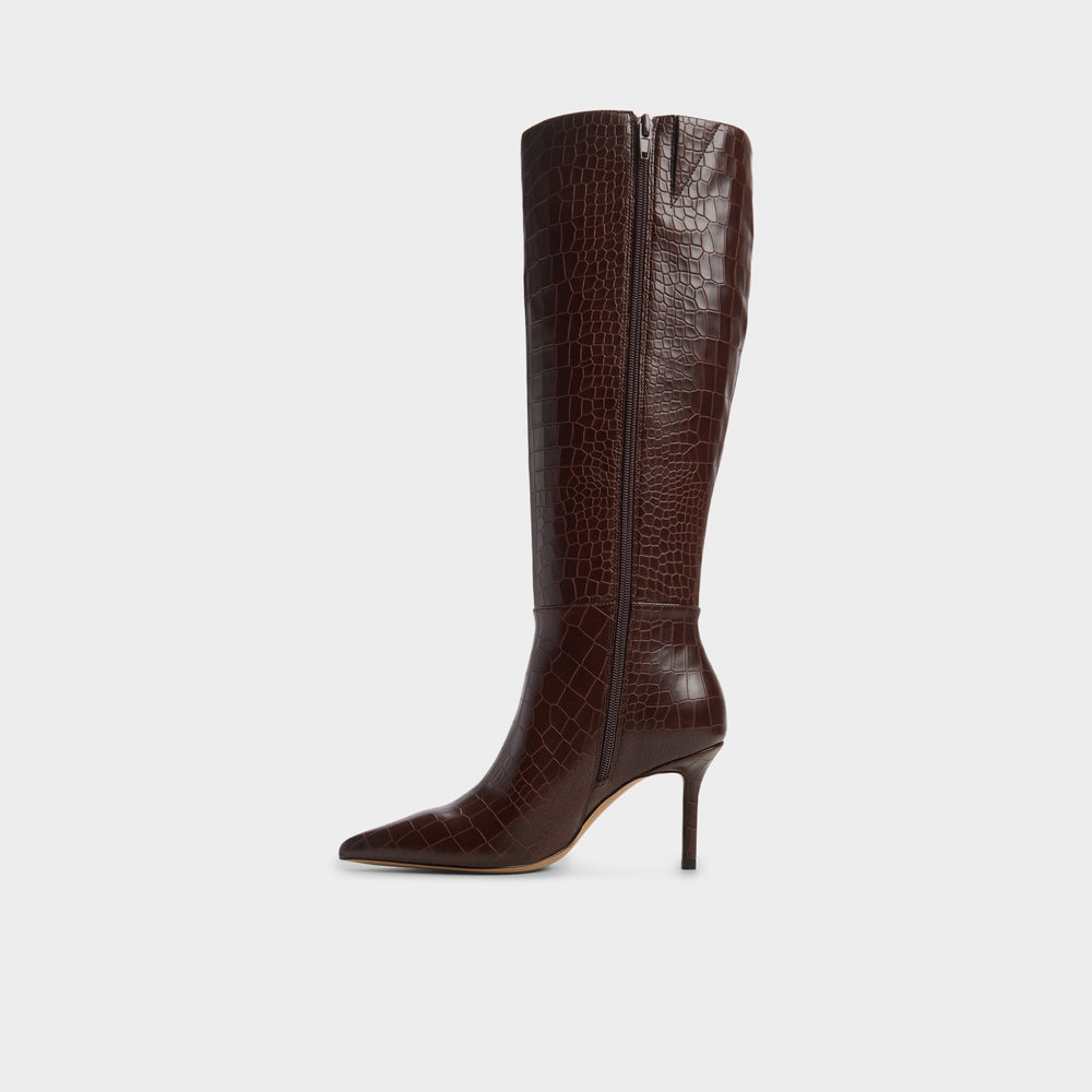 Stiletto heel Saphiria Dark Brown Women's Tall Boots - Knee-high boot