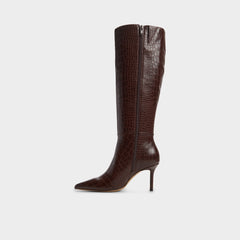 Stiletto heel Saphiria Dark Brown Women's Tall Boots - Knee-high boot