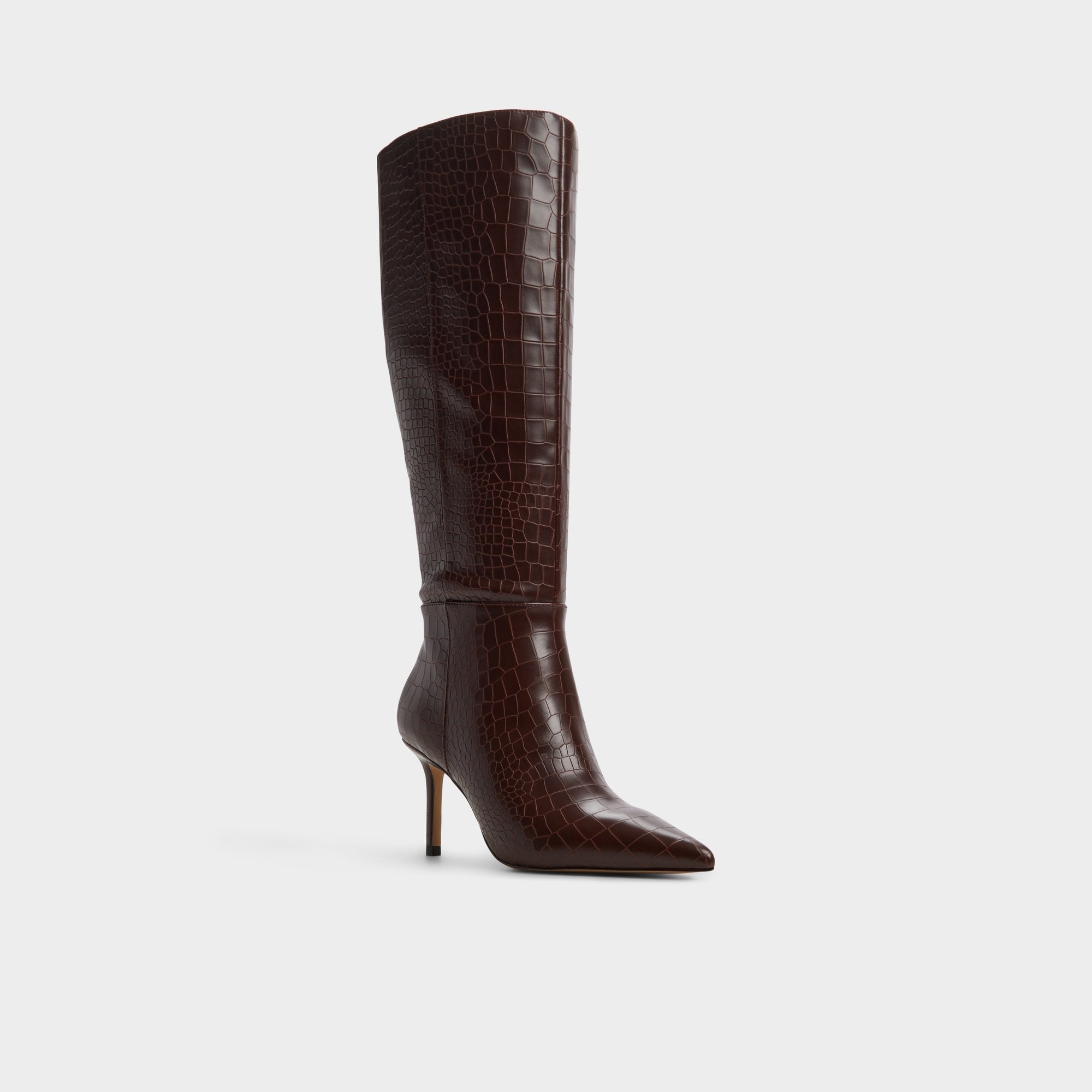 Stiletto heel Saphiria Dark Brown Women's Tall Boots - Knee-high boot