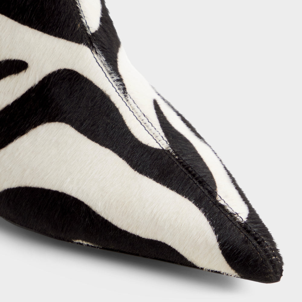 Kitten heel Gabelia in White Black - Knee-high boot