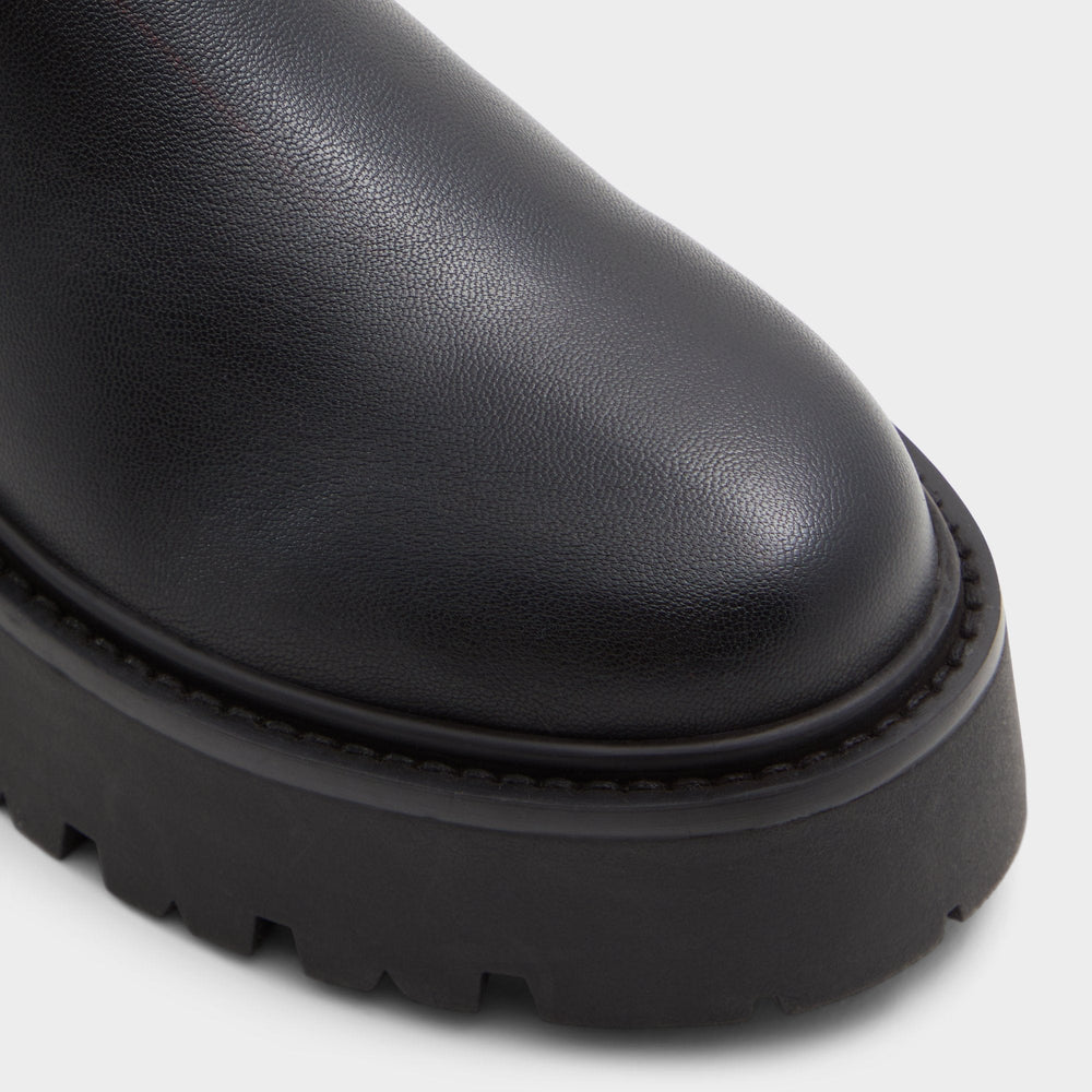 Lug sole Carelden Black Women's Tall Boots - Knee-high boot