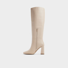 Helana in Cream - Knee-high boot Block heel
